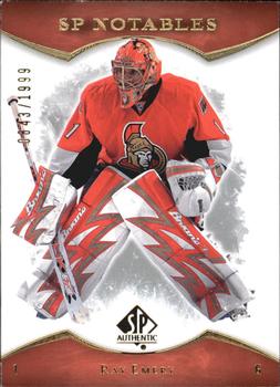 #123 Ray Emery - Ottawa Senators - 2007-08 SP Authentic Hockey