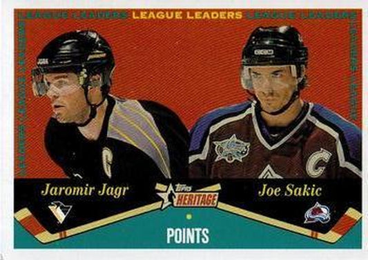 #123 Jaromir Jagr / Joe Sakic - Pittsburgh Penguins / Colorado Avalanche - 2001-02 Topps Heritage Hockey