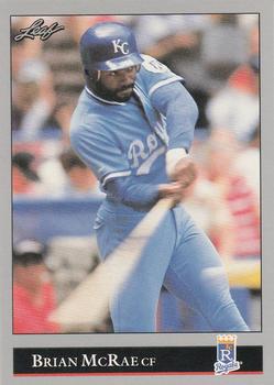 #123 Brian McRae - Kansas City Royals - 1992 Leaf Baseball