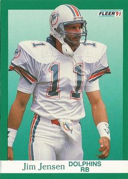 #123 Jim Jensen - Miami Dolphins - 1991 Fleer Football