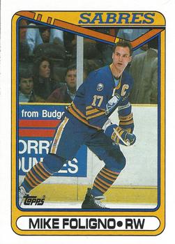#123 Mike Foligno - Buffalo Sabres - 1990-91 Topps Hockey