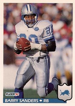 #123 Barry Sanders - Detroit Lions - 1992 Fleer Football