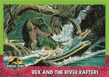 #123 Rex and the River Rafters - 1993 Topps Jurassic Park