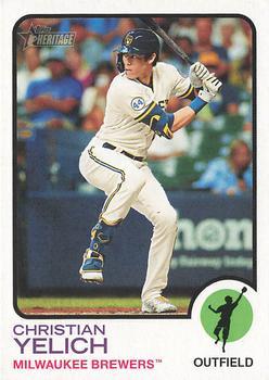 #123 Christian Yelich - Milwaukee Brewers - 2022 Topps Heritage Baseball