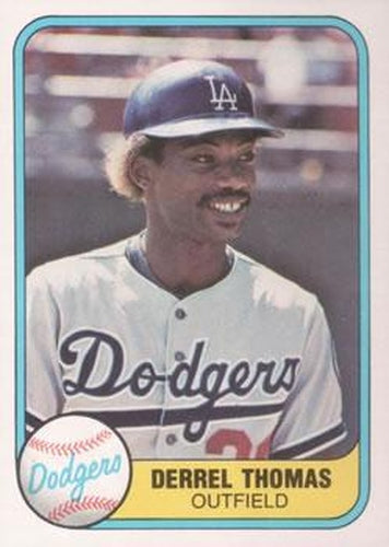 #123 Derrel Thomas - Los Angeles Dodgers - 1981 Fleer Baseball