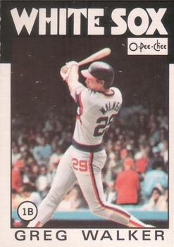 #123 Greg Walker - Chicago White Sox - 1986 O-Pee-Chee Baseball