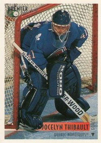 #123 Jocelyn Thibault - Quebec Nordiques - 1994-95 Topps Premier Hockey