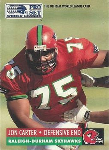 #123 Jon Carter - Raleigh-Durham Skyhawks - 1991 Pro Set WLAF Football