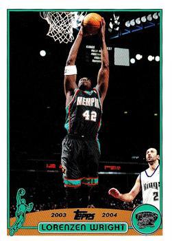 #123 Lorenzen Wright - Memphis Grizzlies - 2003-04 Topps Basketball