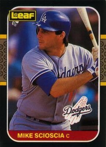 #123 Mike Scioscia - Los Angeles Dodgers - 1987 Leaf Baseball
