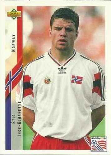 #123 Stig Inge Bjornebye - Norway - 1994 Upper Deck World Cup Contenders English/Spanish Soccer