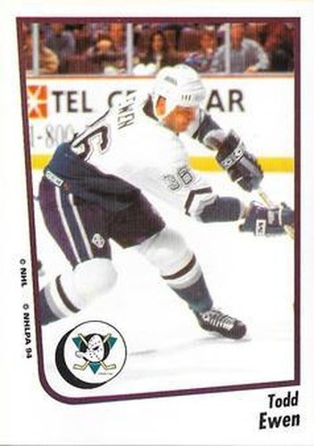 #123 Todd Ewen - Anaheim Mighty Ducks - 1994-95 Panini Hockey Stickers