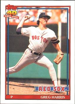 #123 Greg Harris - Boston Red Sox - 1991 O-Pee-Chee Baseball