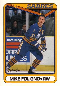 #123 Mike Foligno - Buffalo Sabres - 1990-91 O-Pee-Chee Hockey