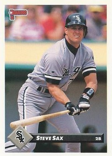#123 Steve Sax - Chicago White Sox - 1993 Donruss Baseball