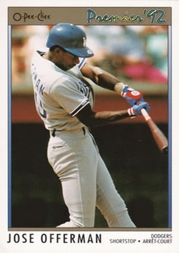 #123 Jose Offerman - Los Angeles Dodgers - 1992 O-Pee-Chee Premier Baseball