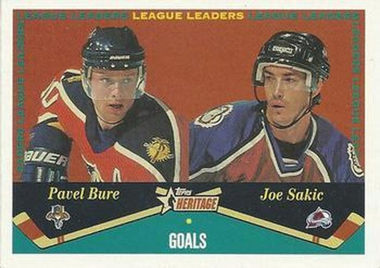 #124 Pavel Bure / Joe Sakic - Florida Panthers / Colorado Avalanche - 2001-02 Topps Heritage Hockey