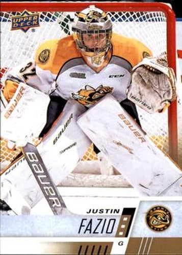 #124 Justin Fazio - Sarnia Sting - 2017-18 Upper Deck CHL Hockey