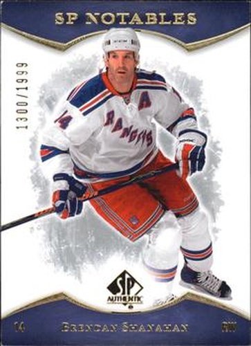 #124 Brendan Shanahan - New York Rangers - 2007-08 SP Authentic Hockey