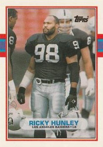 #124T Ricky Hunley - Los Angeles Raiders - 1989 Topps Traded Football