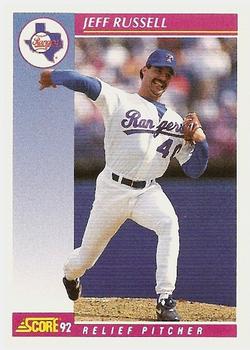 #124 Jeff Russell - Texas Rangers - 1992 Score Baseball
