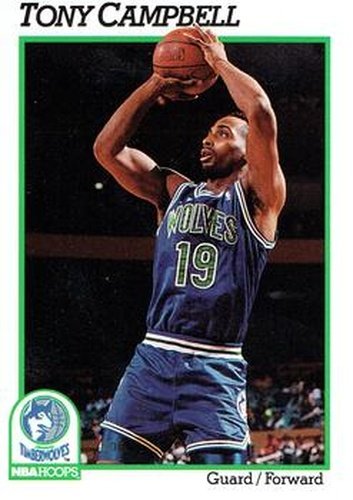 #124 Tony Campbell - Minnesota Timberwolves - 1991-92 Hoops Basketball