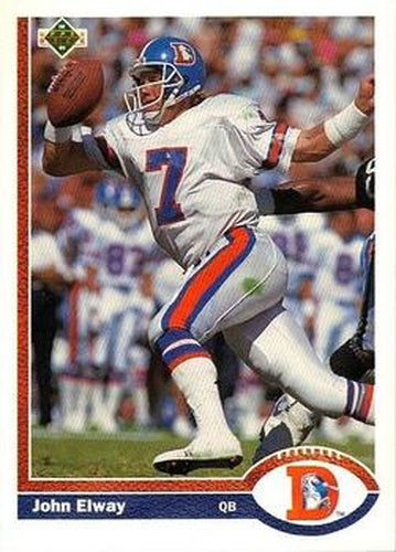 #124 John Elway - Denver Broncos - 1991 Upper Deck Football
