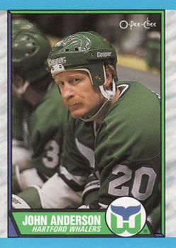 #124 John Anderson - Hartford Whalers - 1989-90 O-Pee-Chee Hockey
