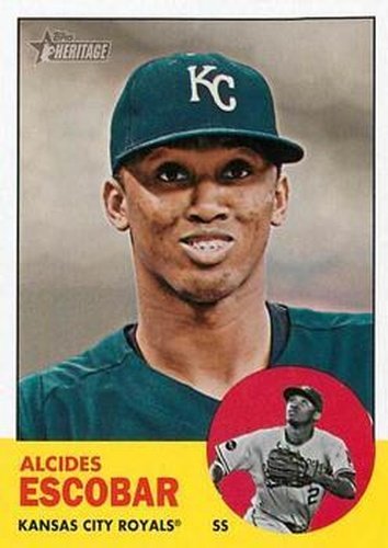 #124 Alcides Escobar - Kansas City Royals - 2012 Topps Heritage Baseball