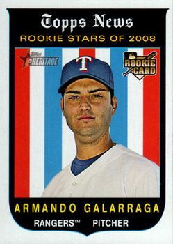 #124 Armando Galarraga - Texas Rangers - 2008 Topps Heritage Baseball