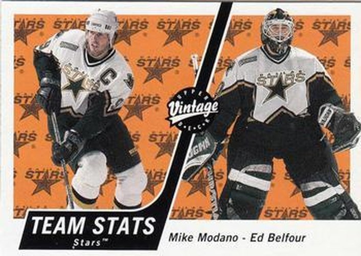 #124 Mike Modano / Ed Belfour - Dallas Stars - 2000-01 Upper Deck Vintage Hockey