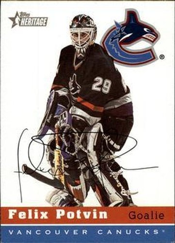 #124 Felix Potvin - Vancouver Canucks - 2000-01 Topps Heritage Hockey