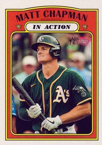 #124 Matt Chapman - Oakland Athletics - 2021 Topps Heritage Baseball