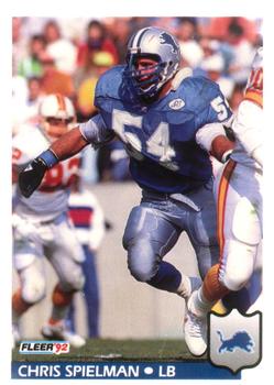 #124 Chris Spielman - Detroit Lions - 1992 Fleer Football