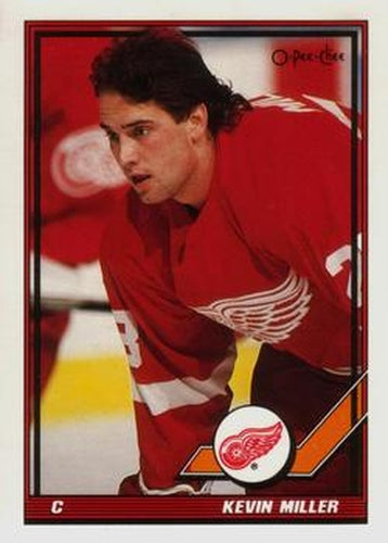 #125 Kevin Miller - Detroit Red Wings - 1991-92 O-Pee-Chee Hockey