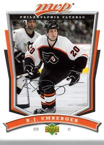 #125 R.J. Umberger - Philadelphia Flyers - 2007-08 Upper Deck MVP Hockey