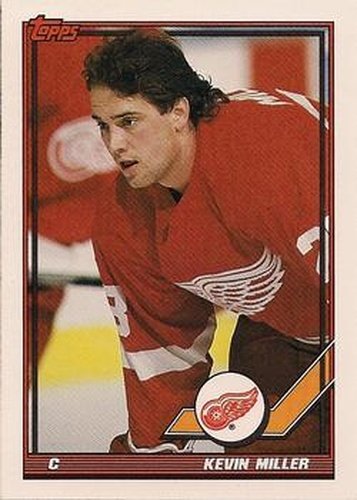 #125 Kevin Miller - Detroit Red Wings - 1991-92 Topps Hockey