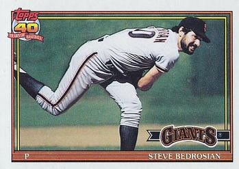 #125 Steve Bedrosian - San Francisco Giants - 1991 Topps Baseball