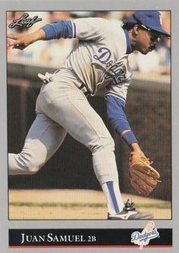 #125 Juan Samuel - Los Angeles Dodgers - 1992 Leaf Baseball