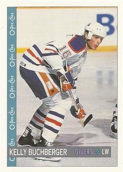 #125 Kelly Buchberger - Edmonton Oilers - 1992-93 O-Pee-Chee Hockey