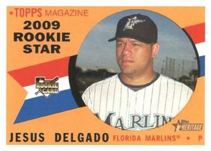 #125 Jesus Delgado - Florida Marlins - 2009 Topps Heritage Baseball