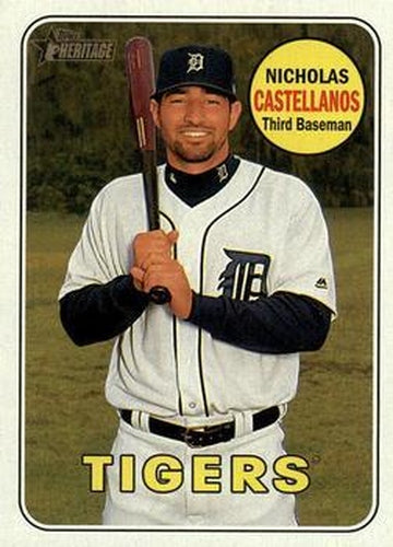 #125 Nicholas Castellanos - Detroit Tigers - 2018 Topps Heritage Baseball
