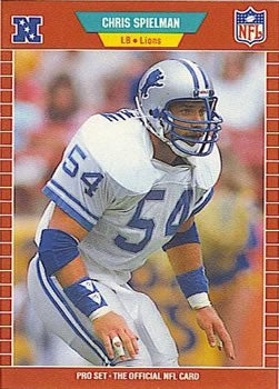 #125 Chris Spielman - Detroit Lions - 1989 Pro Set Football