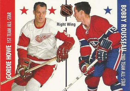 #126 Gordie Howe / Bobby Rousseau - Detroit Red Wings / Montreal Canadiens - 1995-96 Parkhurst 1966-67 Hockey