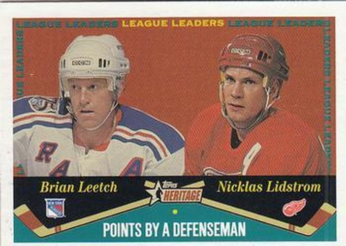#126 Brian Leetch / Nicklas Lidstrom - New York Rangers / Detroit Red Wings - 2001-02 Topps Heritage Hockey