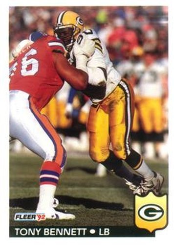 #126 Tony Bennett - Green Bay Packers - 1992 Fleer Football