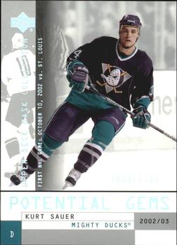 #126 Kurt Sauer - Anaheim Mighty Ducks - 2002-03 Upper Deck Mask Collection Hockey