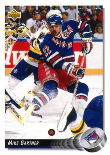 #126 Mike Gartner - New York Rangers - 1992-93 Upper Deck Hockey