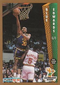 #126 Blue Edwards - Milwaukee Bucks - 1992-93 Fleer Basketball