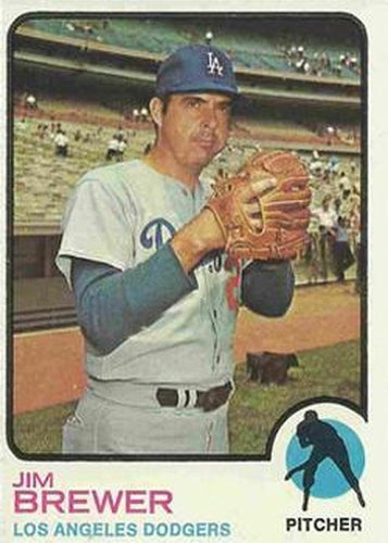#126 Jim Brewer - Los Angeles Dodgers - 1973 Topps Baseball